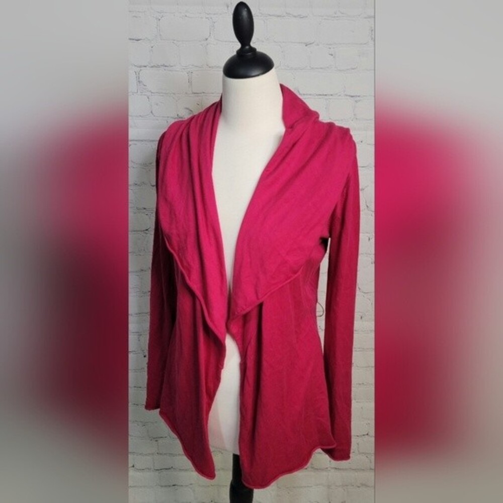 Athleta Women's Hot Pink Cardigan Open size Sm Barbie Stretch Preppy Athletic